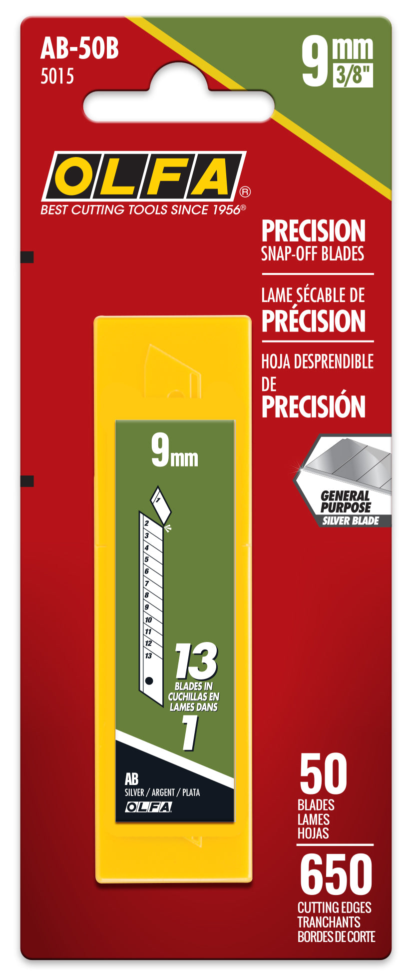 olfa-ab-9mm-silver-snap-off-blades-premium-japanese-steel-13-edges-per-blade-5-1 image 4