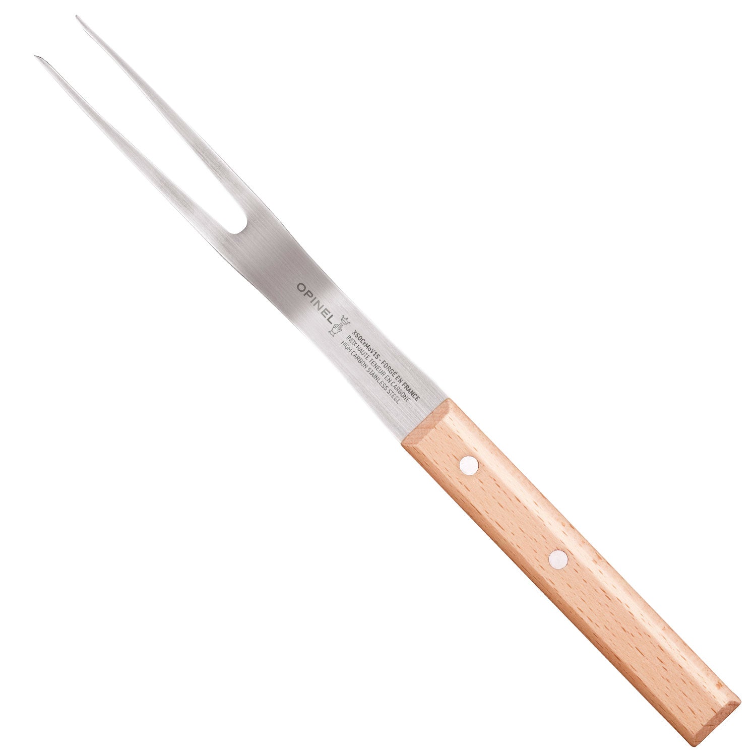 opinel-parallele-7-inch-carving-fork-pefc-wood-handle-half-tang-roast-and-poultr image 1