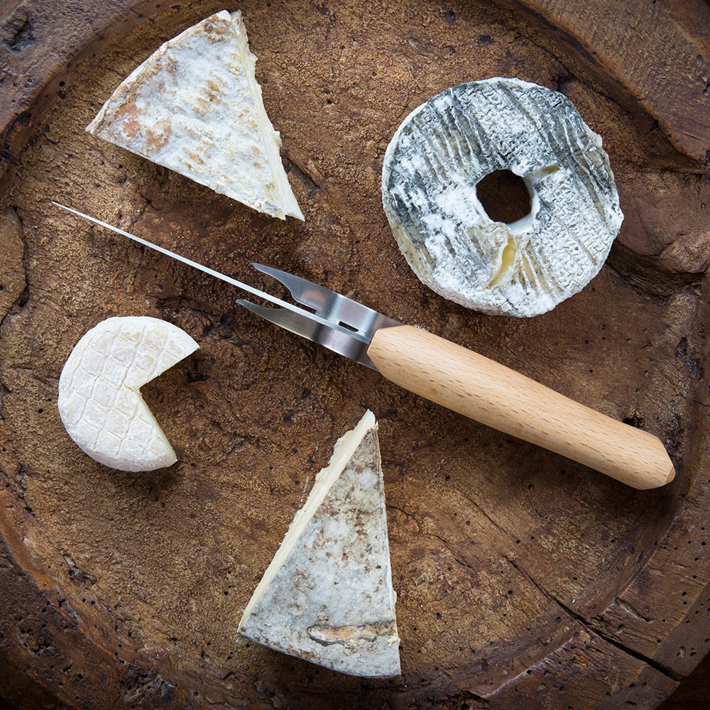 opinel-cheese-fork-and-knife-set-stainless-steel-blade-with-pefc-beech-wood-hand image 2