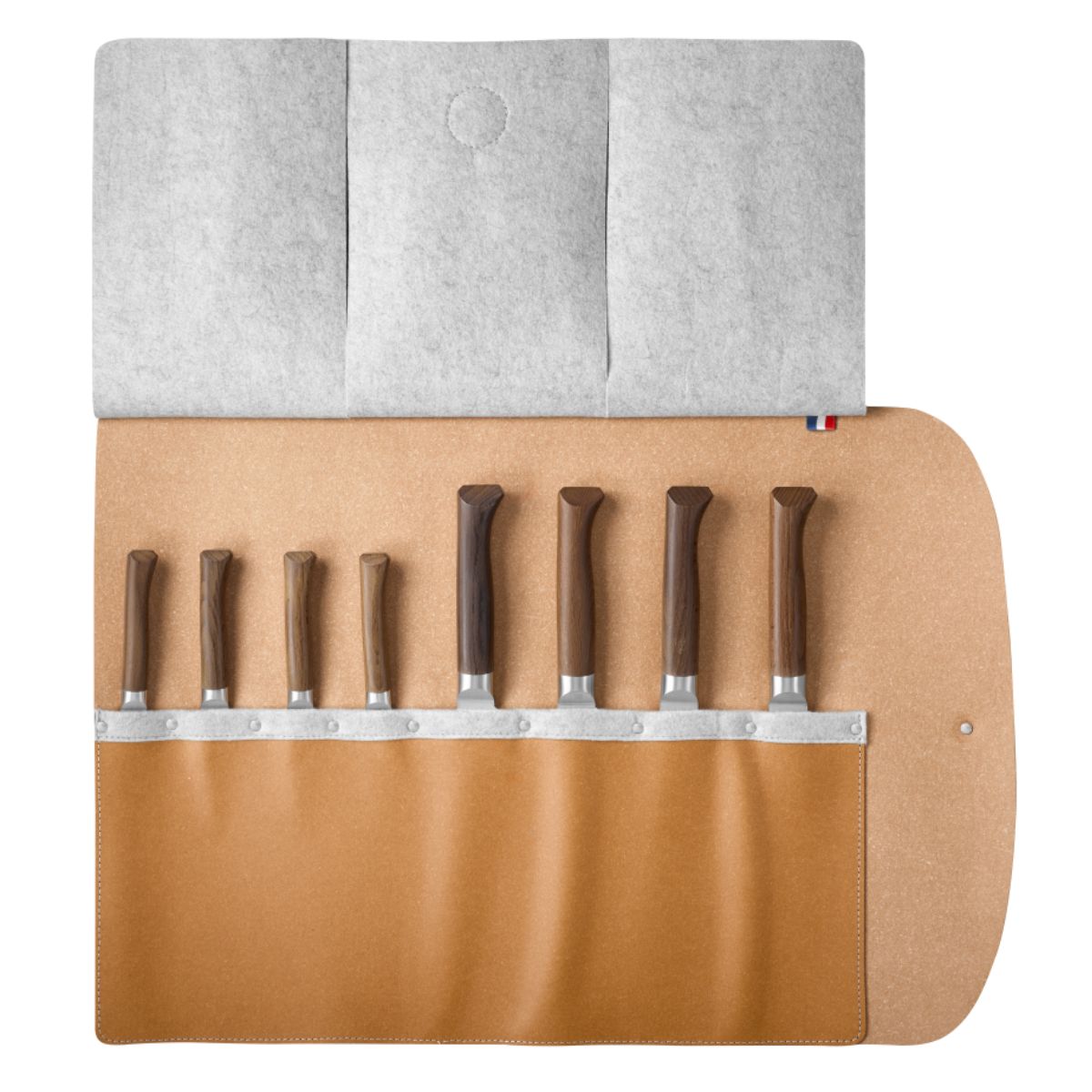 opinel-chef-at-work-les-forg-s-1890-9-piece-kitchen-knife-set-with-recycled-leat image 4