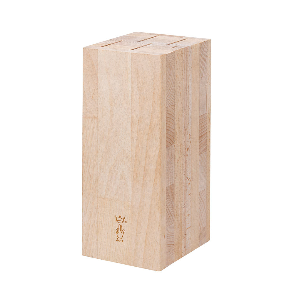 opinel-5-slot-chef-knife-block-italian-beech-wood-kitchen-knife-storage-with-sil image 2