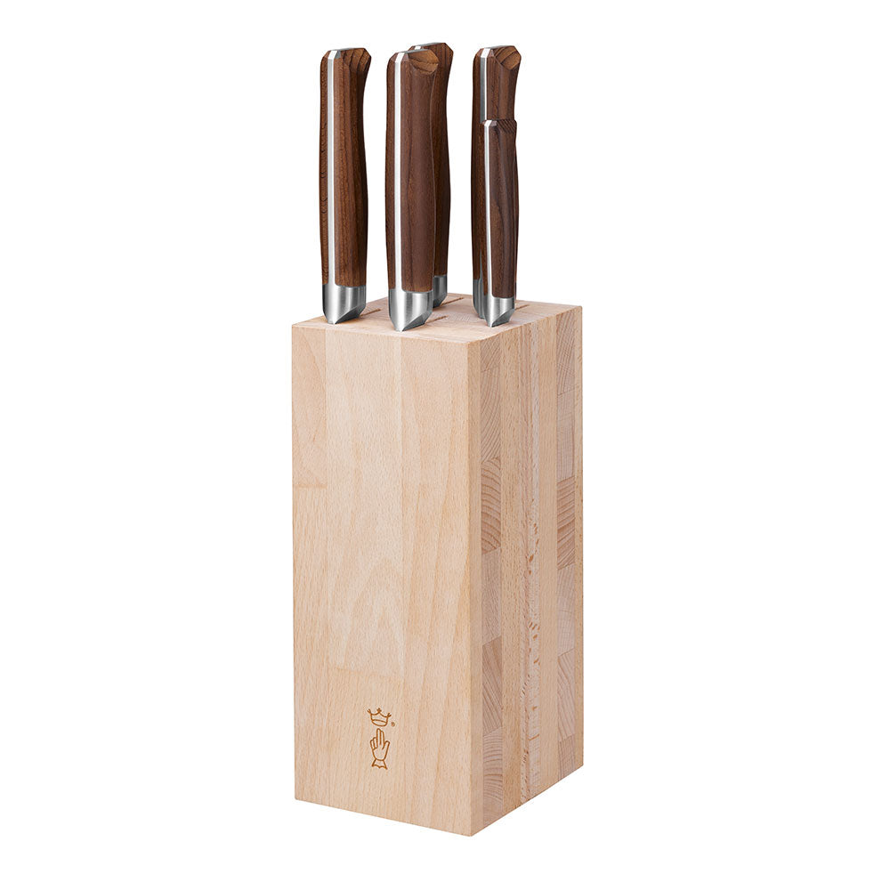 opinel-5-slot-chef-knife-block-italian-beech-wood-kitchen-knife-storage-with-sil image 3