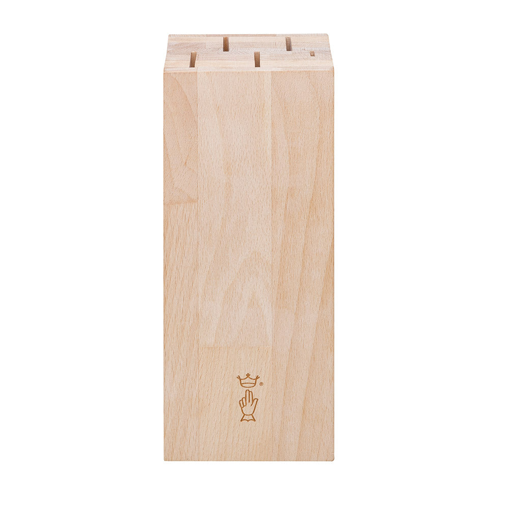 opinel-5-slot-chef-knife-block-italian-beech-wood-kitchen-knife-storage-with-sil image 1