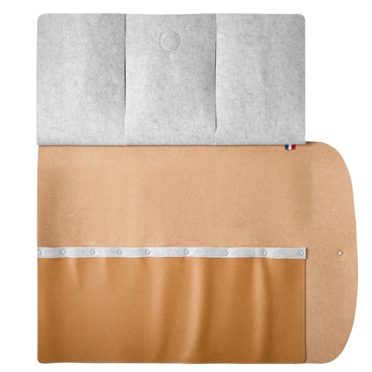 opinel-8-piece-chef-knife-roll-bag-regenerated-leather-and-r-pet-felt-storage-ro image 4