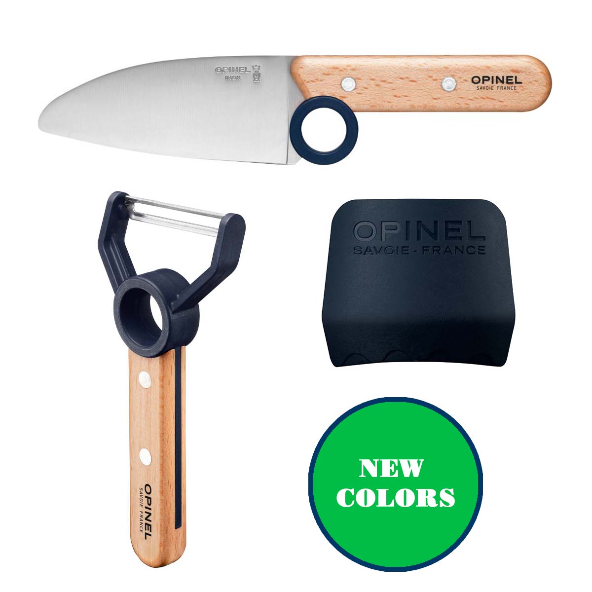 opinel-le-petit-chef-children-s-3-piece-kitchen-knife-set-educational-finger-rin image 2