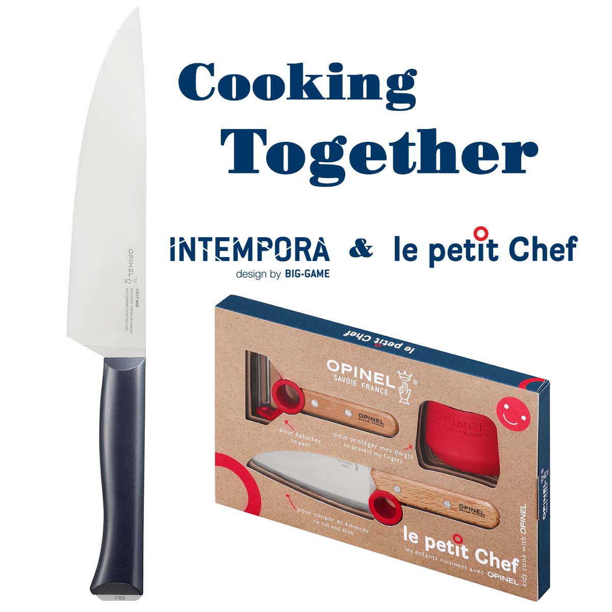 opinel-cooking-together-kit-le-petit-chef-3-piece-kids-knife-set-bundled-with-yo image 2