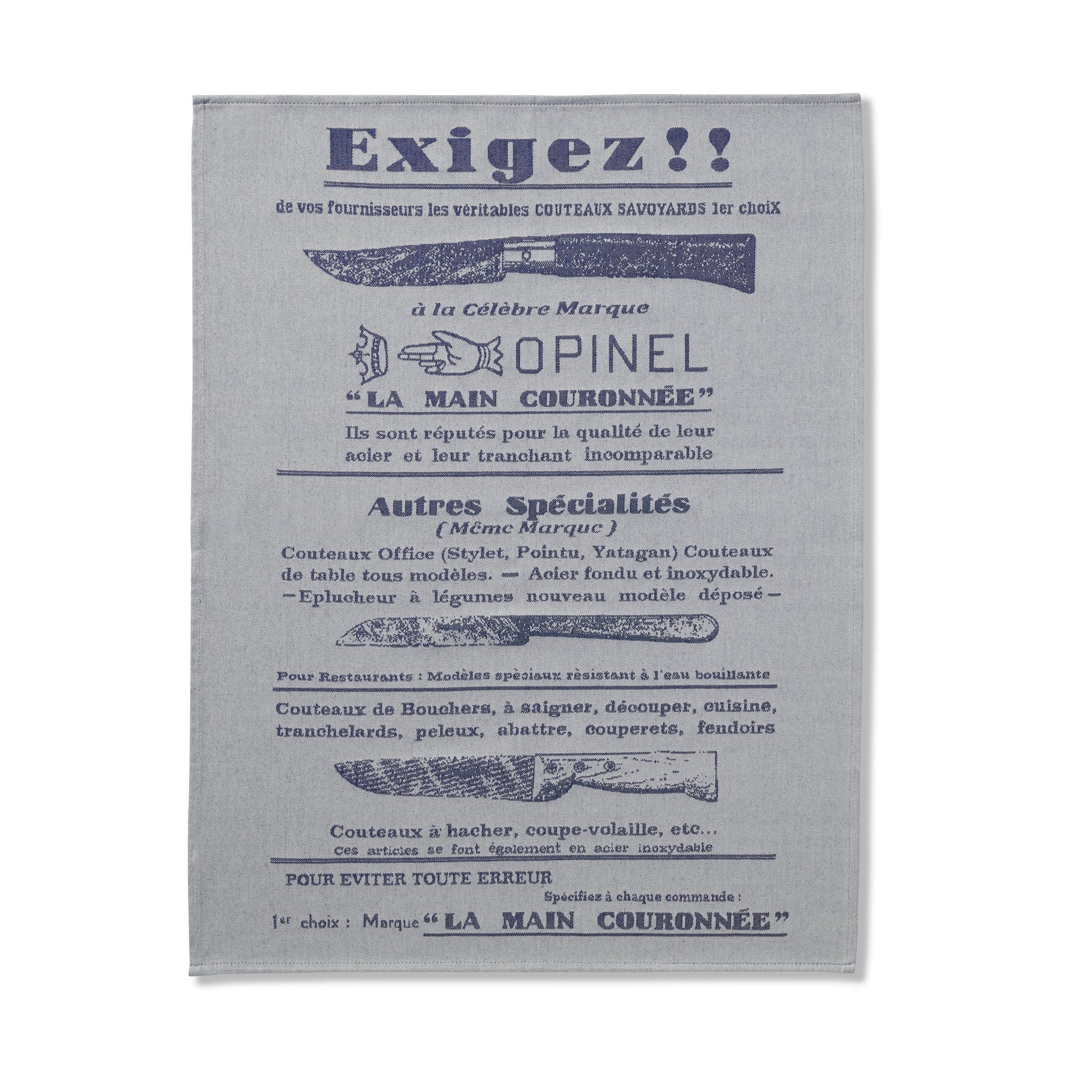 opinel-dish-towel-exigez-100-cotton-reversible-french-made-kitchen-towel image 1