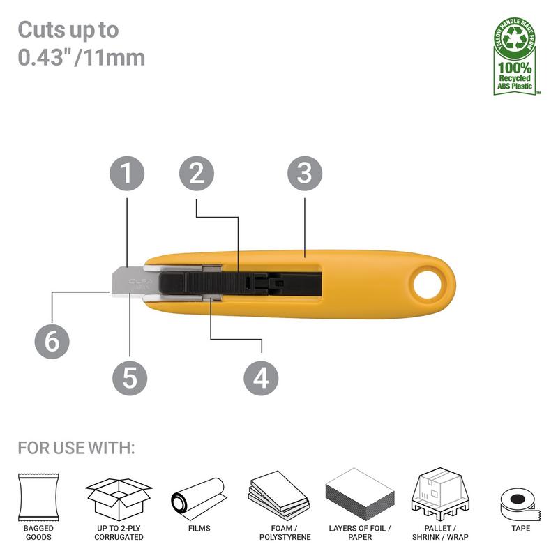 olfa-sk-7-semi-automatic-compact-self-retracting-safety-knife-slim-dual-edge-90- image 2