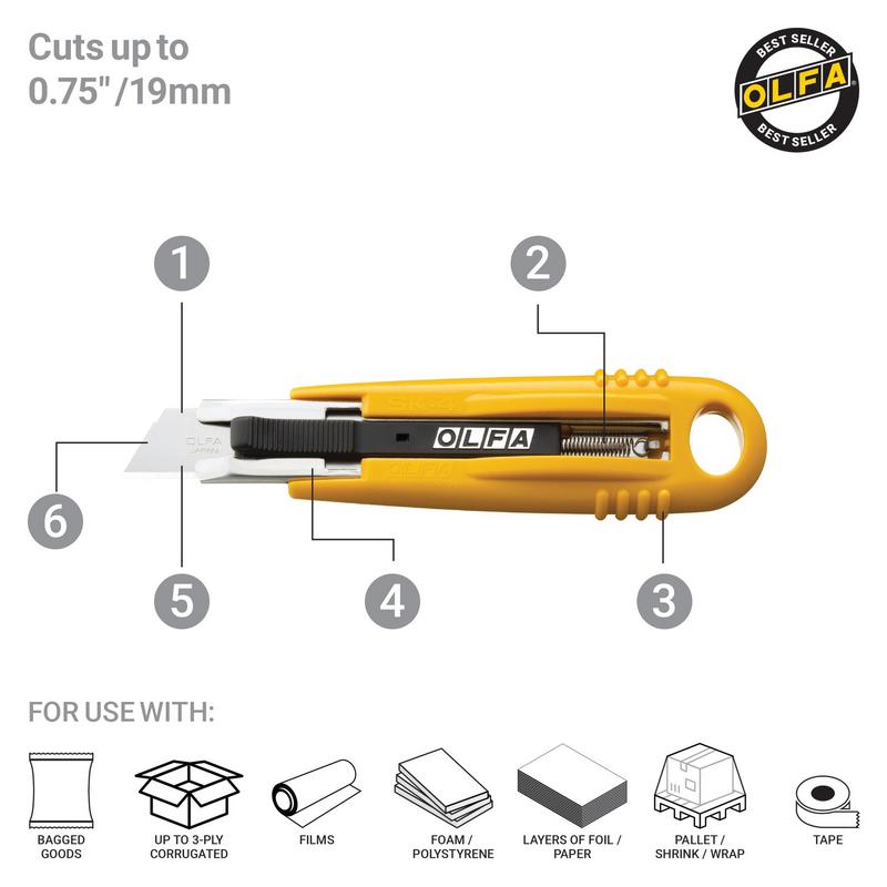 olfa-sk-4-semi-automatic-self-retracting-safety-knife-dual-edge-safety-blade-tex image 2