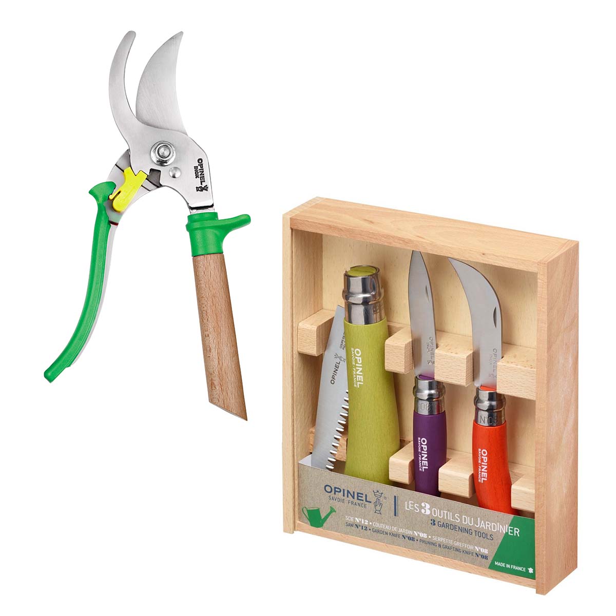opinel-gardener-premium-set-garden-trio-and-hand-pruners-bundle image 2