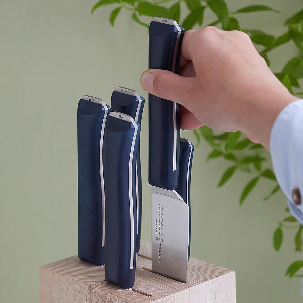 opinel-intempora-5-piece-kitchen-chef-knife-set-with-beech-wood-block-full-tang- image 5