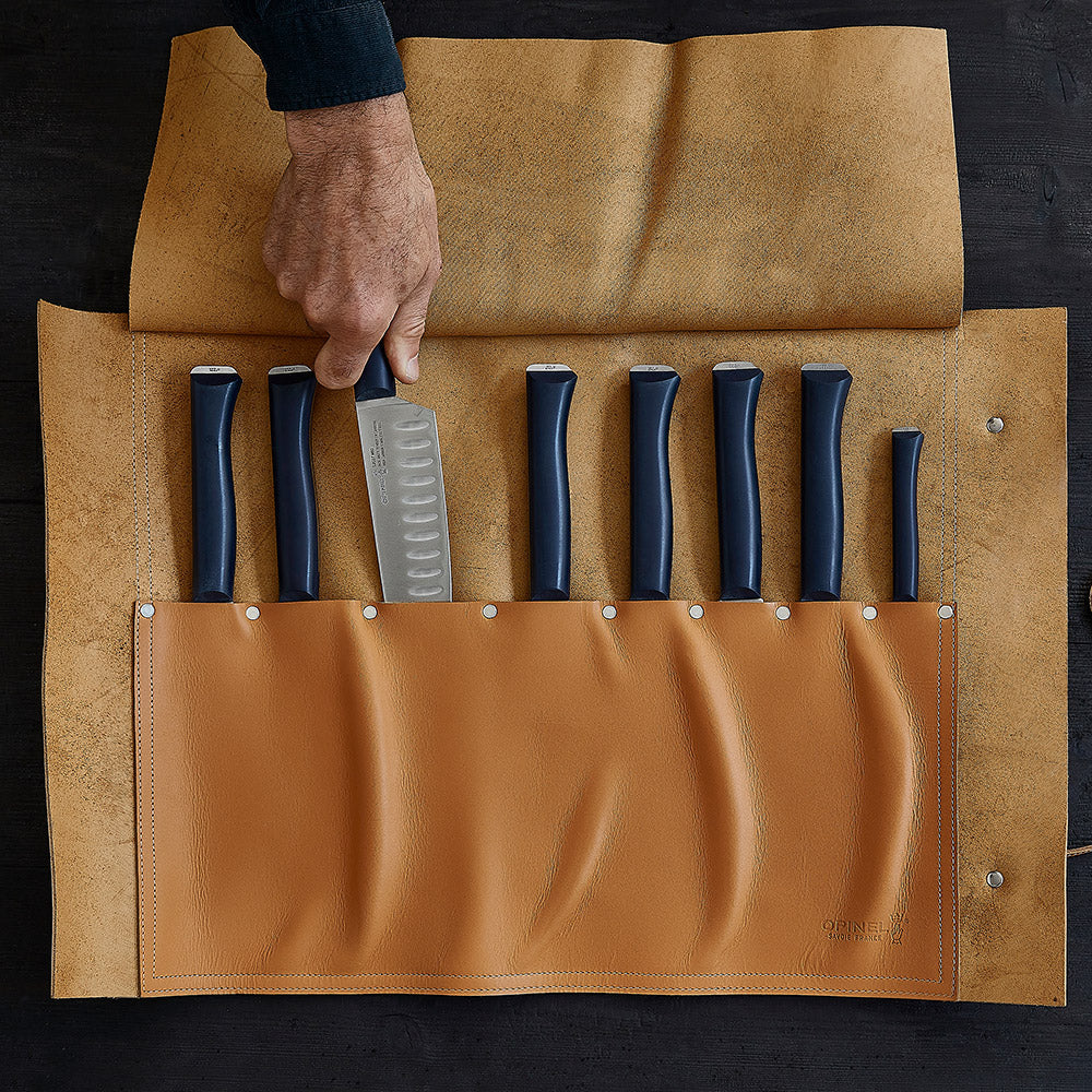 opinel-leather-chef-knife-roll-8-slot-storage-for-kitchen-knives image 4