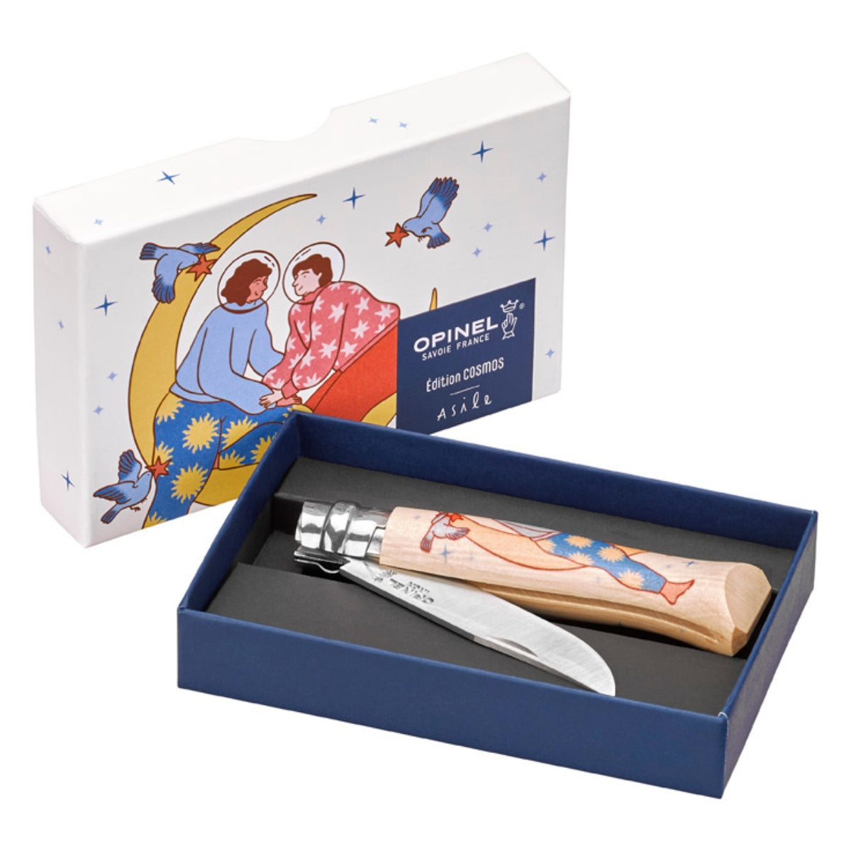 opinel-cosmos-limited-edition-no-08-folding-pocket-knife-with-decorated-beech-wo image 6