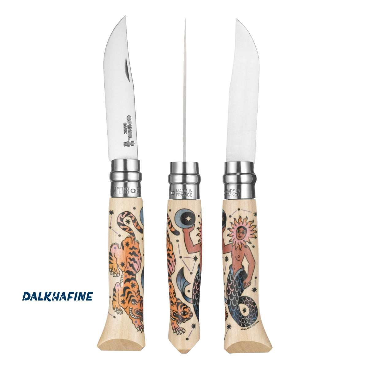 opinel-cosmos-limited-edition-no-08-folding-pocket-knife-with-decorated-beech-wo image 1