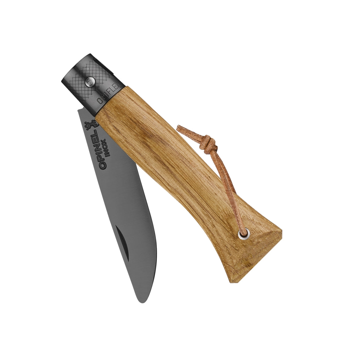 opinel-n-o6-everyday-carry-pocket-knife-black-oak-handle-with-black-anodized-bla image 3