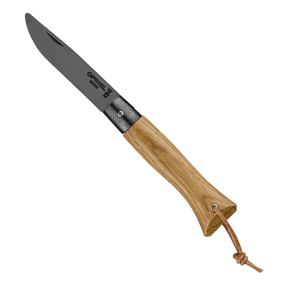 opinel-n-o6-everyday-carry-pocket-knife-black-oak-handle-with-black-anodized-bla image 1