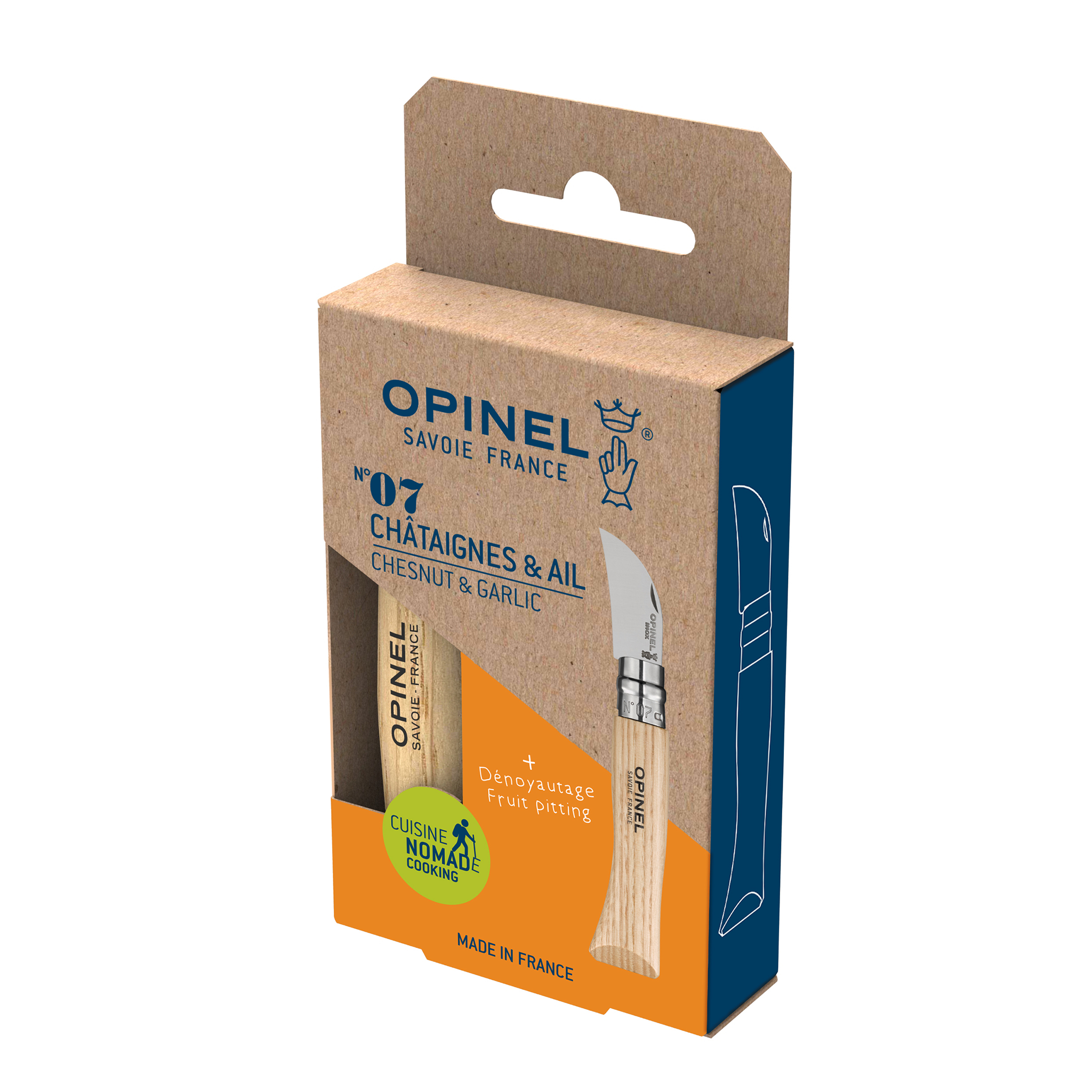 opinel-no-07-folding-scoring-knife-chestnut-garlic-knife-stainless-blade-beech-w image 6