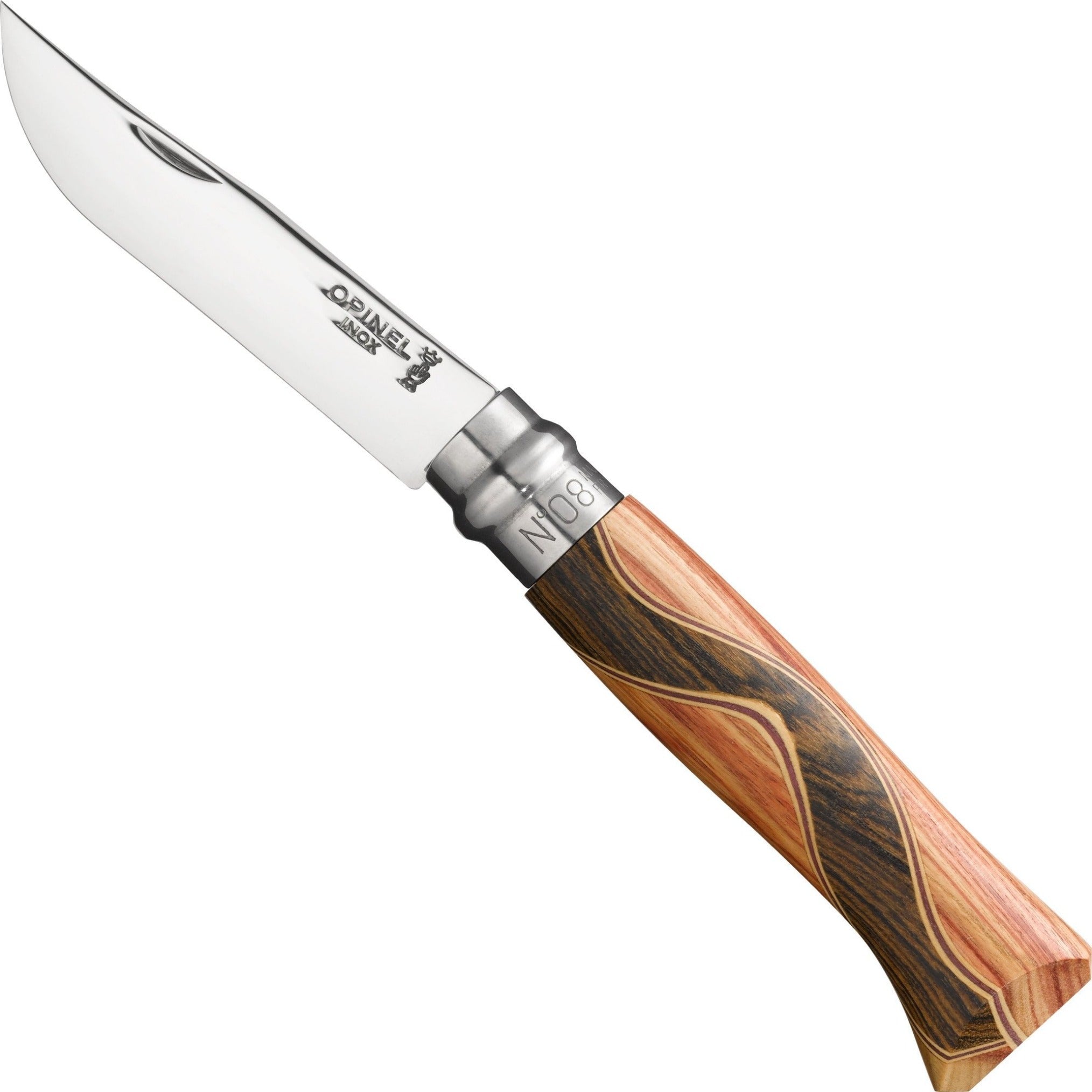 opinel-no-08-bruno-chaperon-stainless-steel-folding-knife-with-handmade-sinusoid image 6
