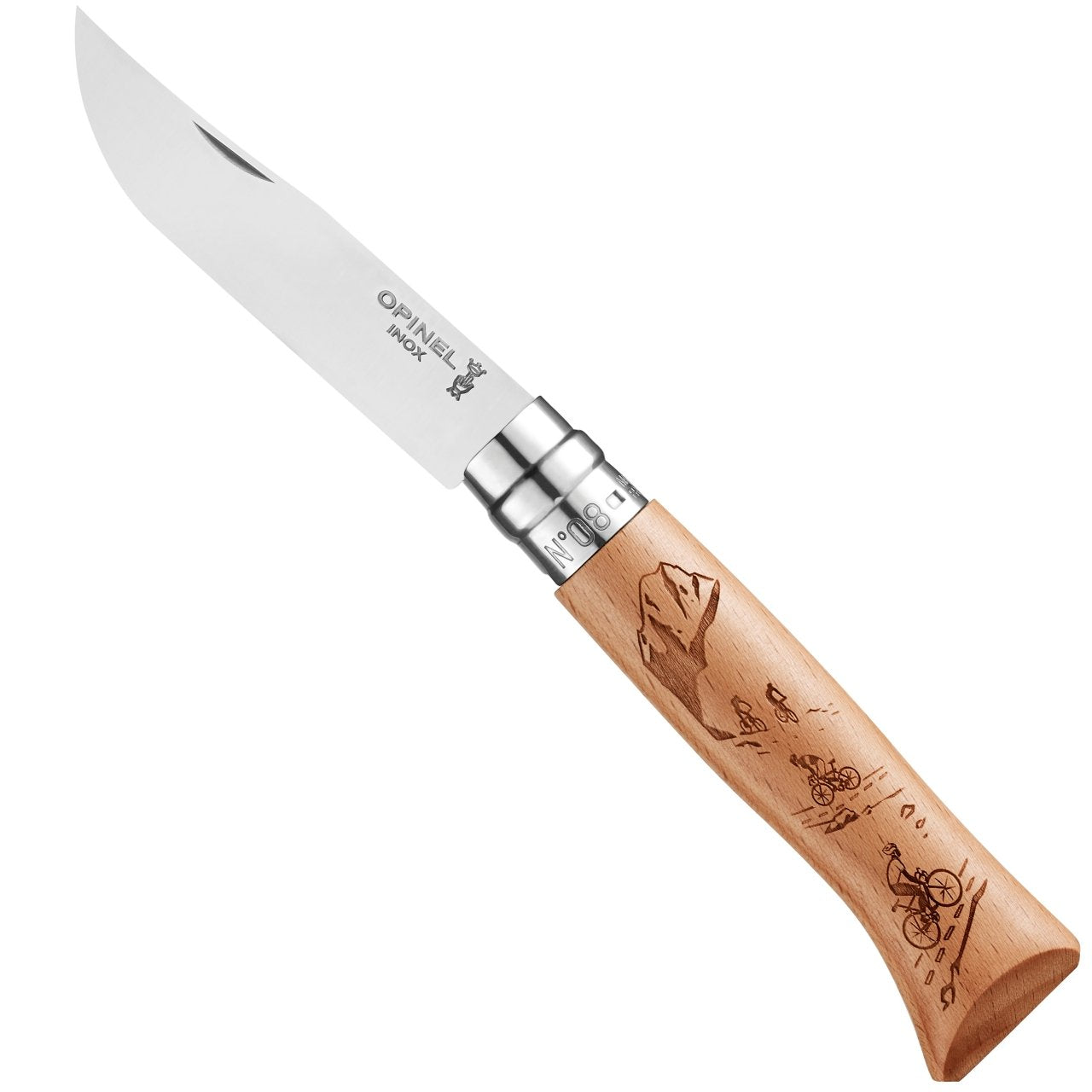 opinel-no-08-engraved-handle-folding-knife-alpine-adventures-collection image 4