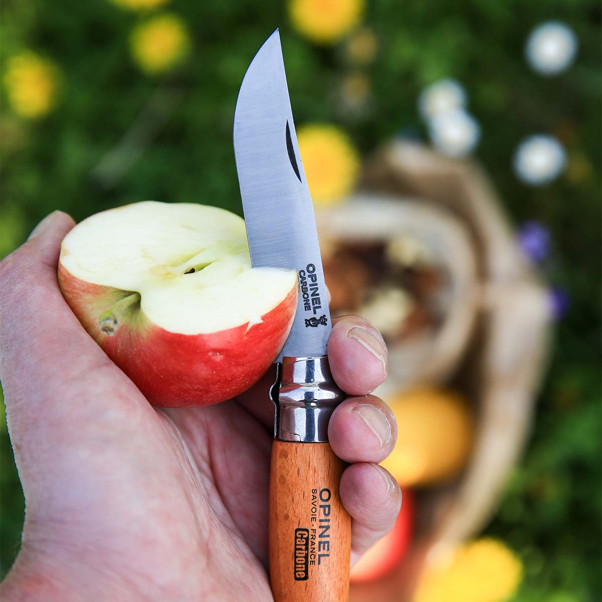 opinel-no-08-every-day-carry-kit-carbon-steel-folding-pocket-knife-with-beechwoo image 4