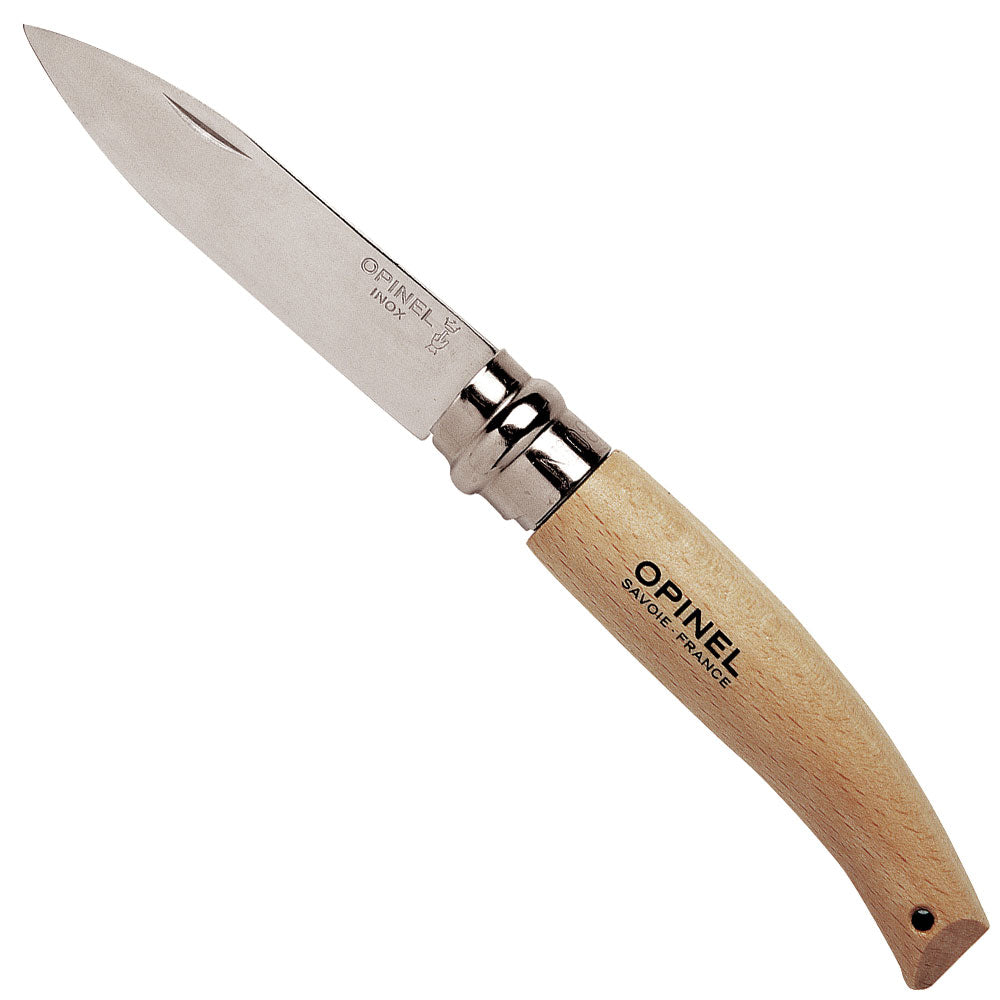 opinel-no-08-folding-gardening-knife-beechwood-handle-stainless-steel-blade-cust image 1