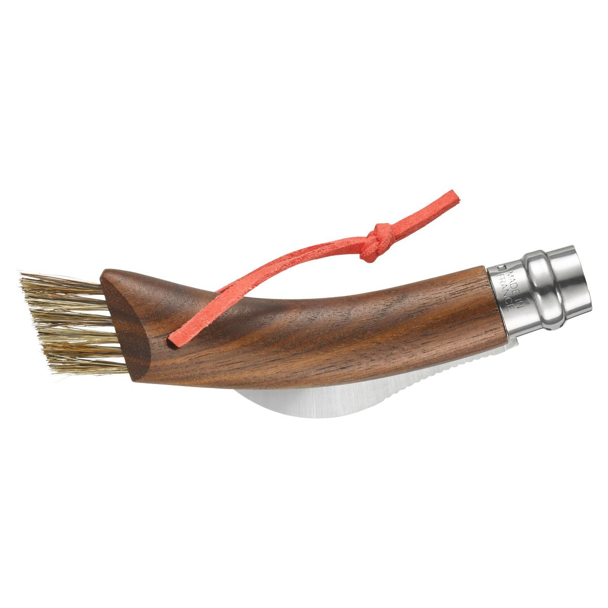 opinel-no-08-mushroom-knife-with-brush-black-walnut-handle-second-chance image 6