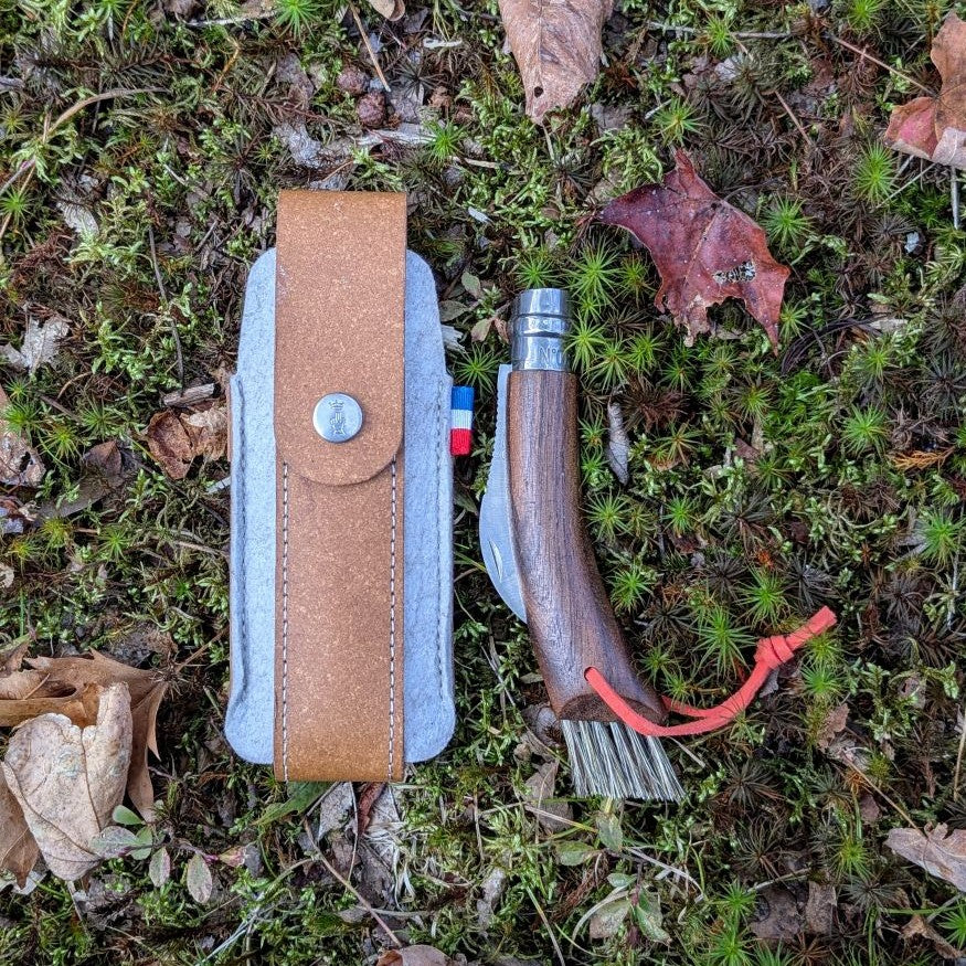 opinel-no-08-mushroom-knife-with-brush-black-walnut-handle-second-chance image 7