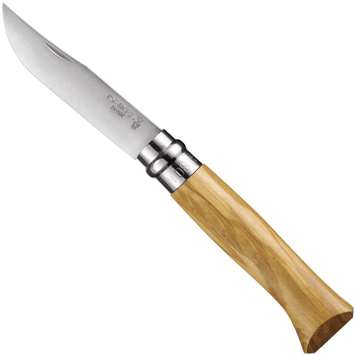opinel-no-08-olive-wood-folding-knife-with-sheath-gift-box-combo-pack image 2