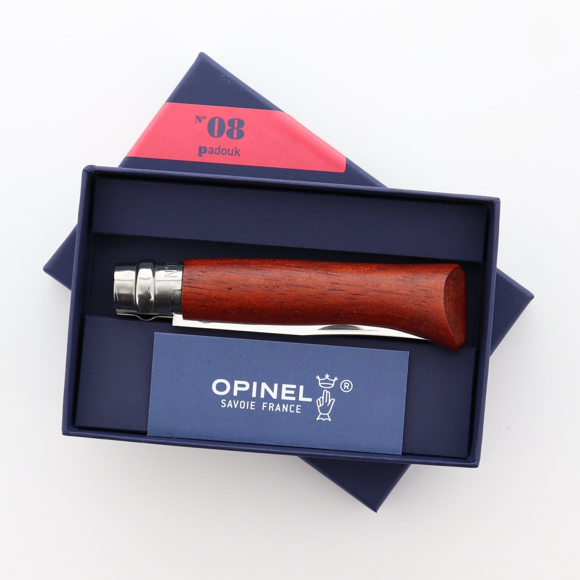 opinel-no-08-padouk-mirror-polished-folding-knife-engraved-gift-set-of-6-with-gi image 3