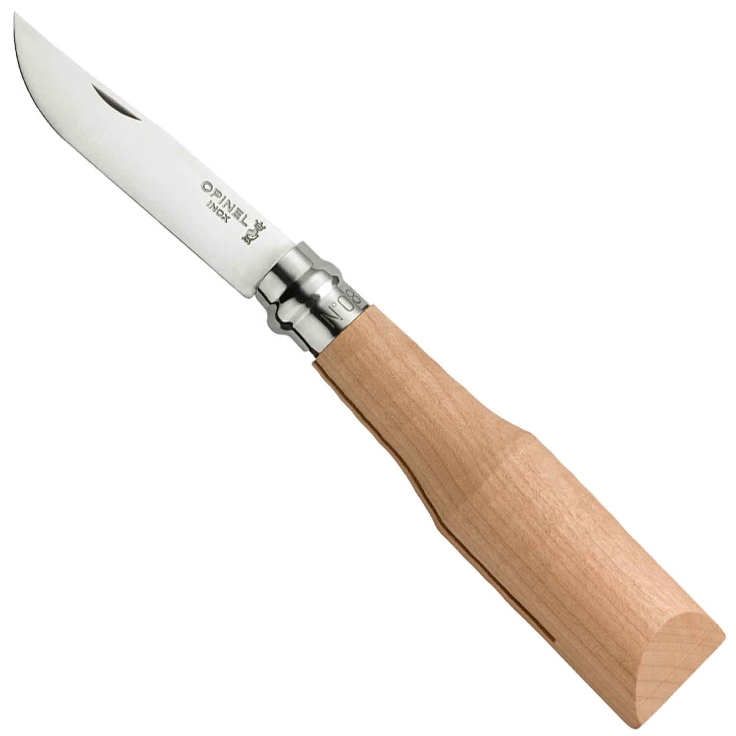 opinel-no-08-ebauche-raw-cherry-wood-handle-folding-knife-unfinished-carve-your- image 1