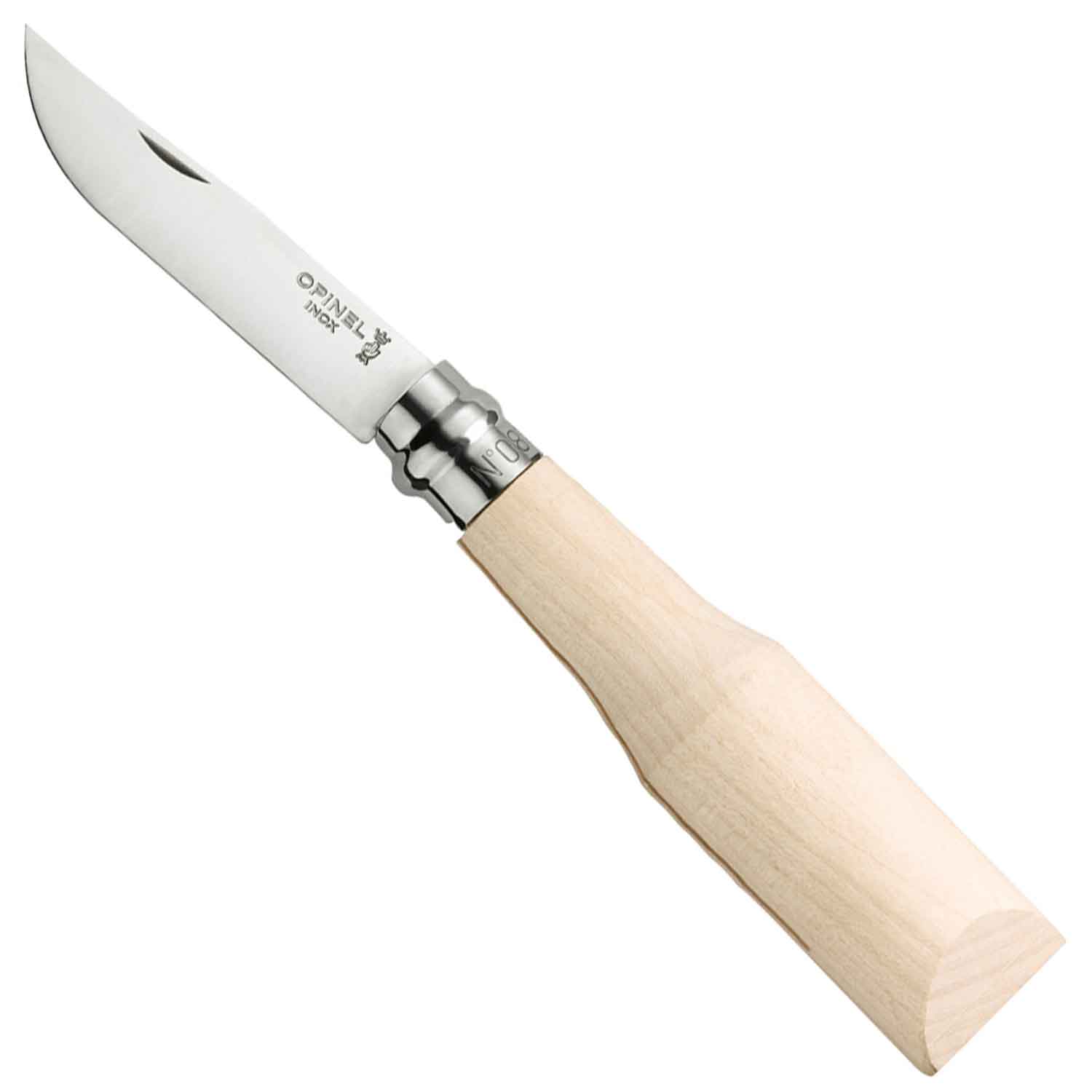 opinel-no-08-raw-ebauche-maple-wood-handle-knife-unfinished-carving-blank-stainl image 1