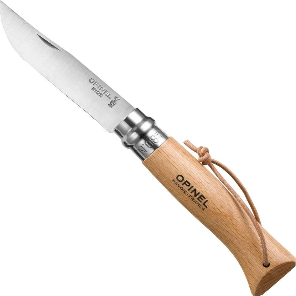 opinel-no-08-stainless-steel-folding-knife-with-lanyard-colorama-tinted-hornbeam image 1