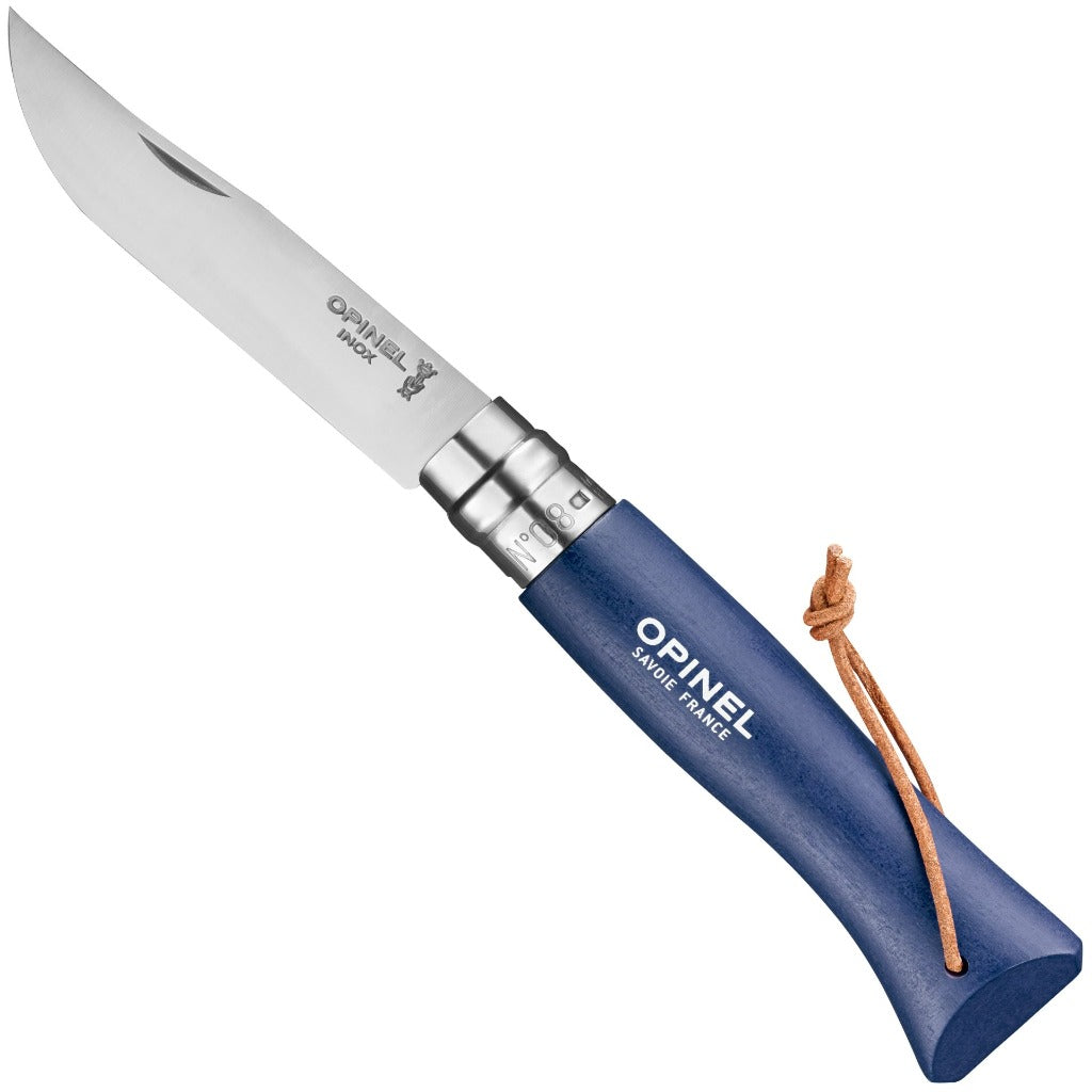 opinel-no-08-stainless-steel-folding-knife-with-lanyard-colorama-tinted-hornbeam image 8