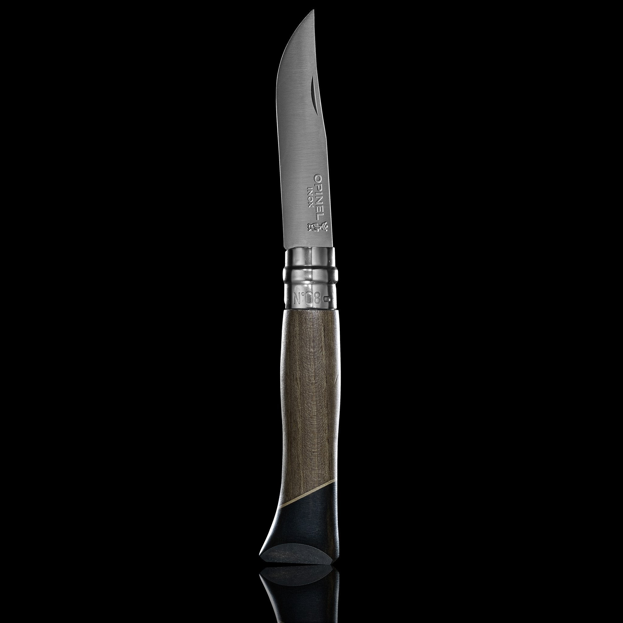 opinel-no-08-workshop-stainless-steel-folding-knife-walnut-ebony-handle-no-08-ic image 2