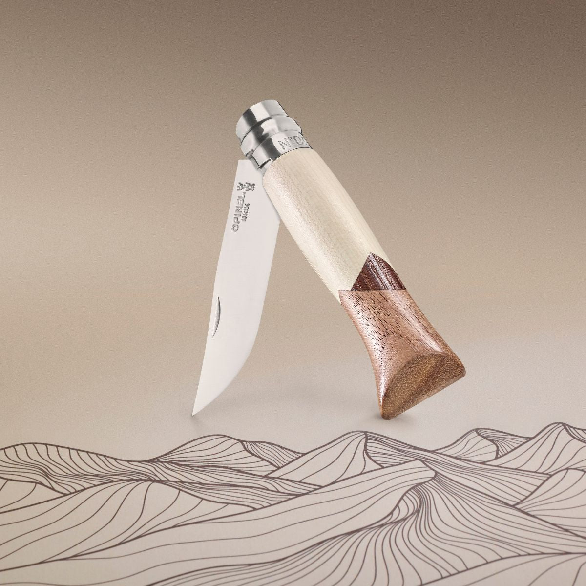 opinel-no-09-cime-stainless-steel-folding-knife-black-walnut-ash-sycamore-maple- image 8