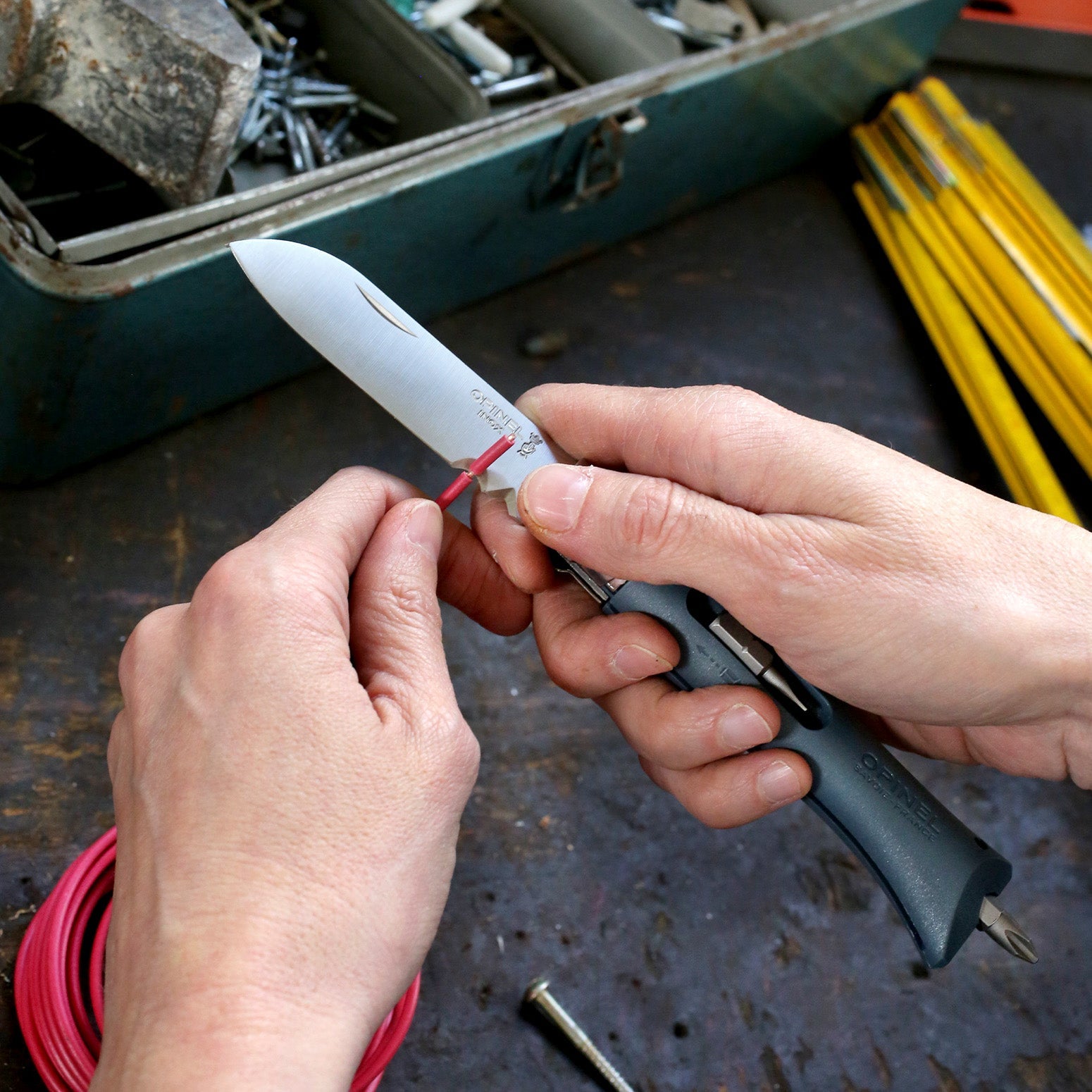 opinel-no-09-folding-knife-with-screwdriver-bubinga-handle-diy-utility-knife-wit image 8
