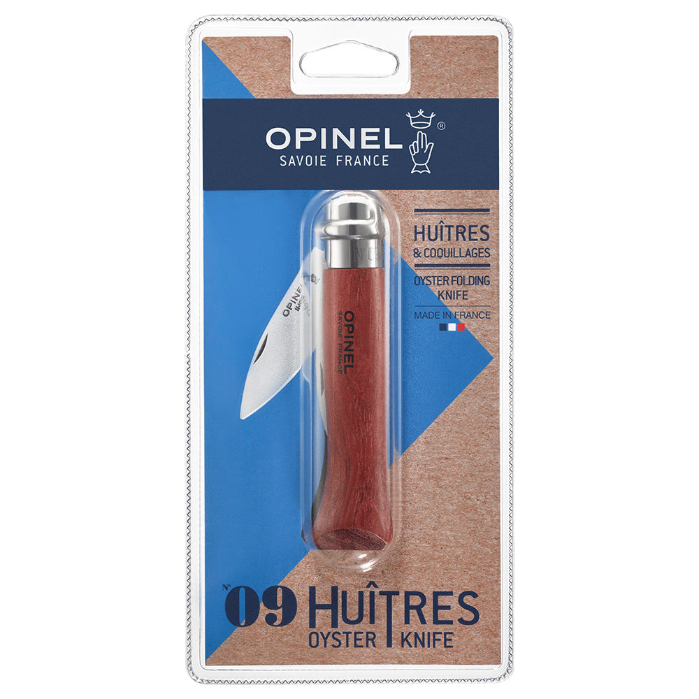 opinel-no-09-oyster-folding-knife-bubinga-wood-handle-blunt-tip-stainless-steel- image 3