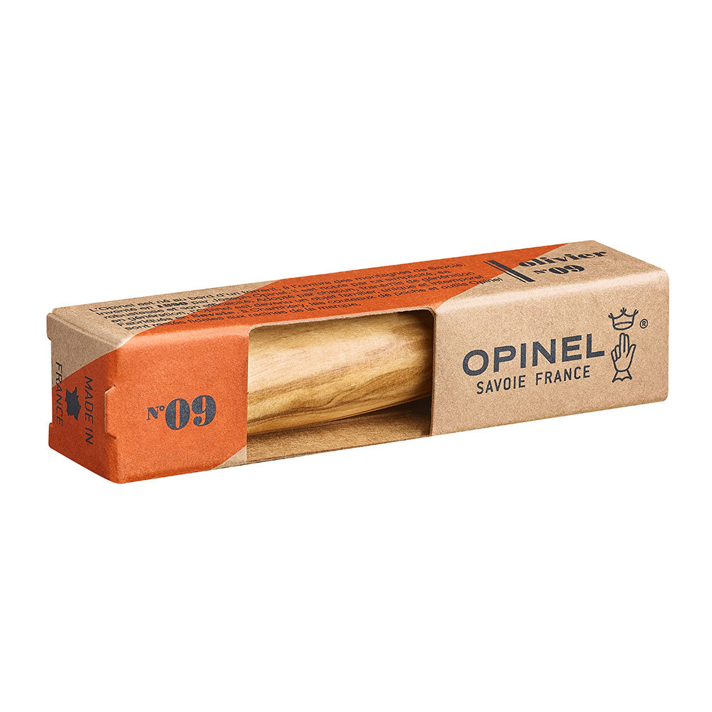 opinel-no-09-premium-woods-stainless-steel-folding-knife-oak-walnut-or-olive-han image 4