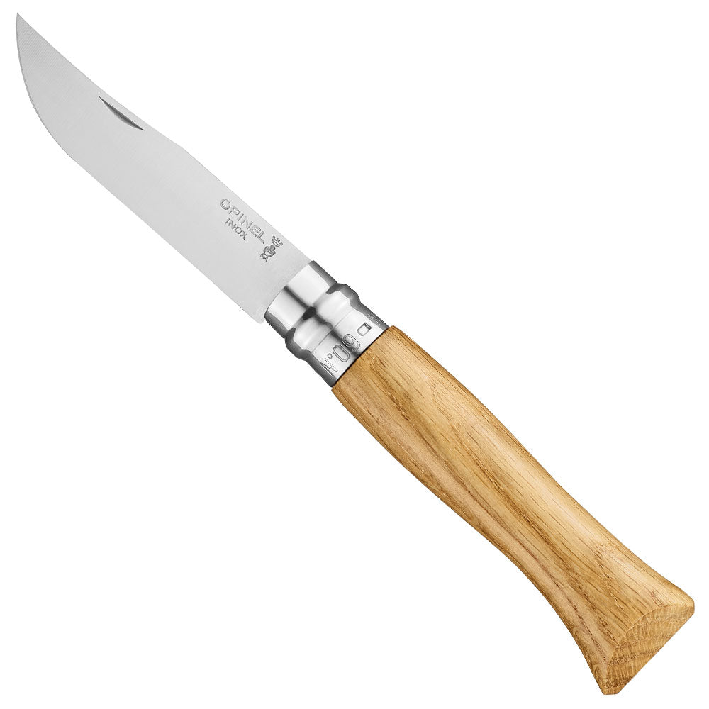 opinel-no-09-premium-woods-stainless-steel-folding-knife-oak-walnut-or-olive-han image 5