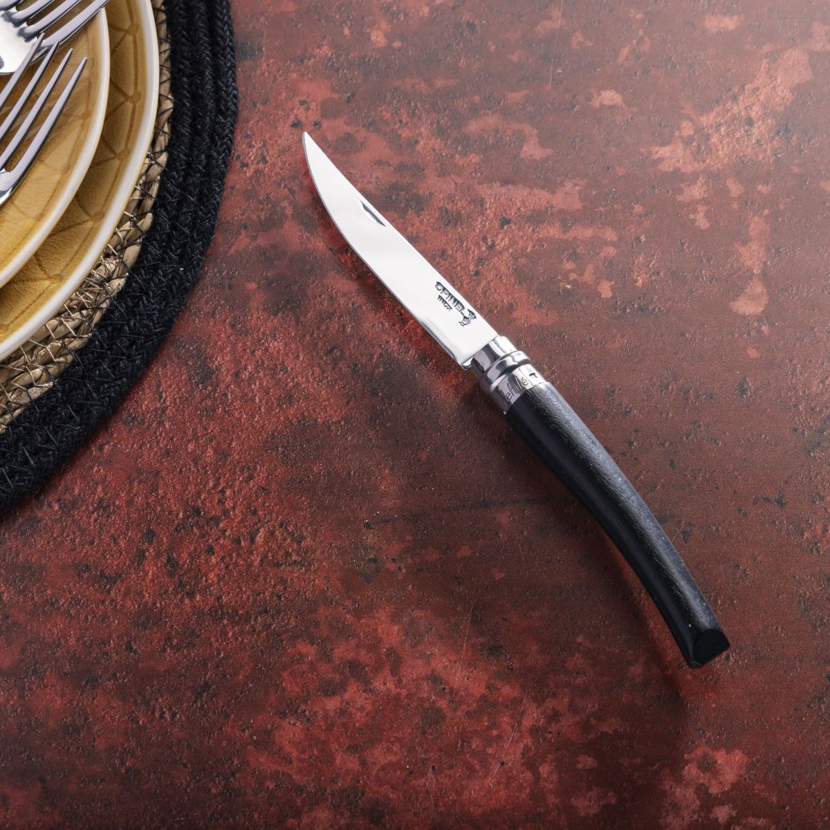 opinel-no-10-effil-stainless-steel-slim-folding-knife-ebony-handle image 3