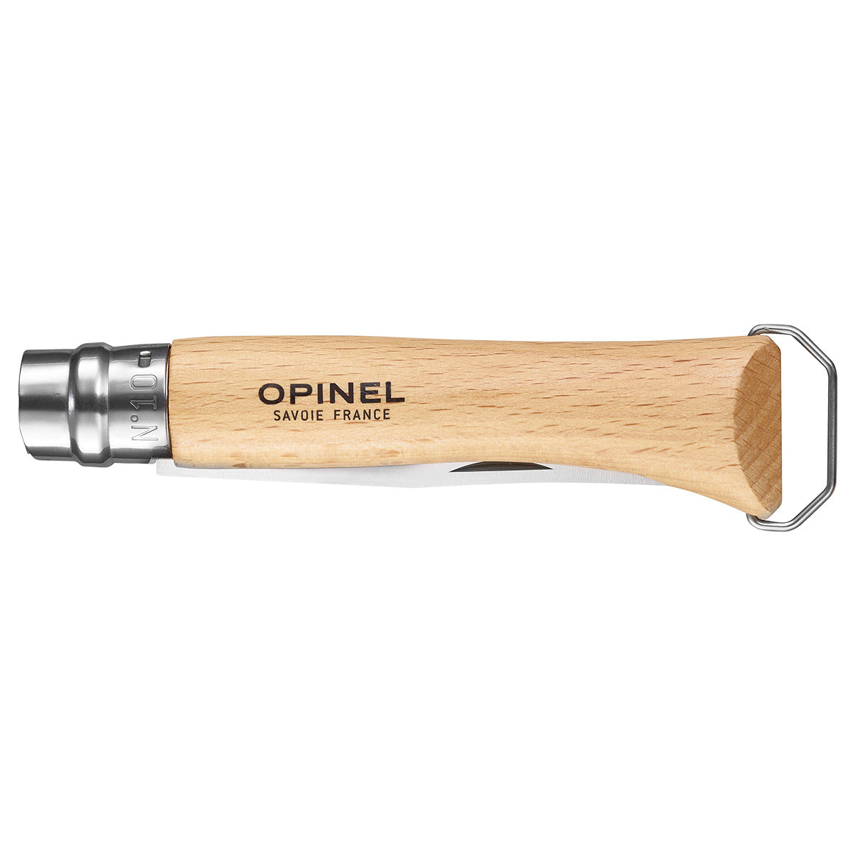 opinel-no-10-corkscrew-knife-beechwood-folding-pocket-knife-with-5-turn-corkscre image 3
