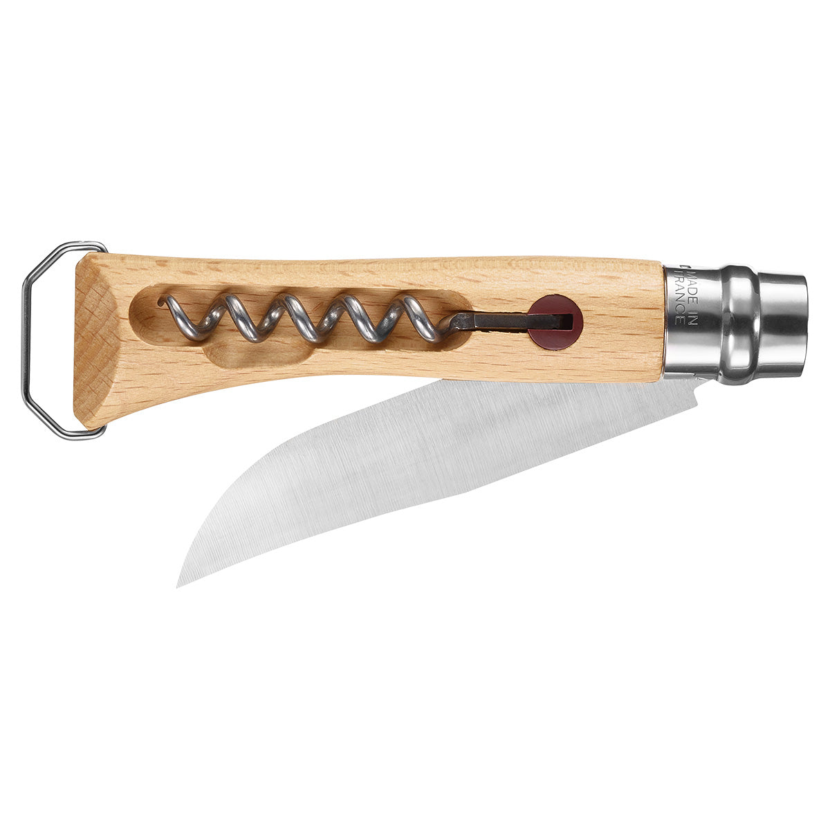 opinel-no-10-corkscrew-knife-beechwood-folding-pocket-knife-with-5-turn-corkscre image 6