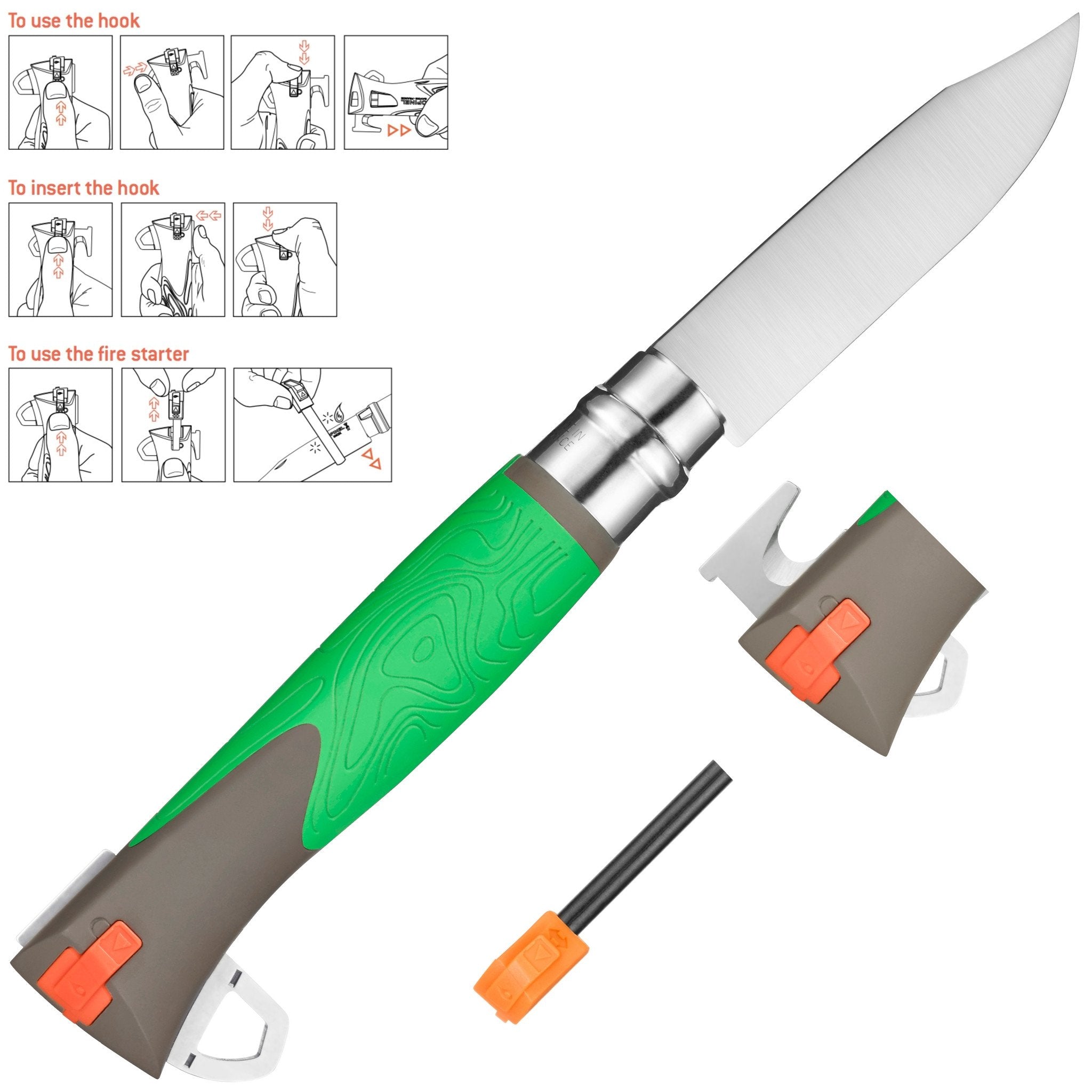 opinel-no-12-outdoor-explore-folding-knife-with-fire-starter-and-whistle-orange image 8