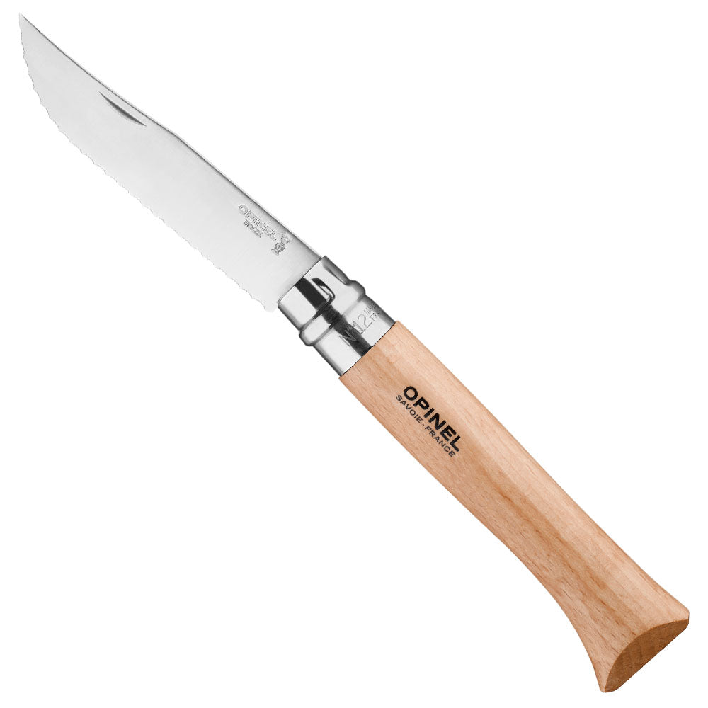 opinel-no-12-serrated-folding-knife-with-stainless-blade-and-beech-wood-handle-s image 2
