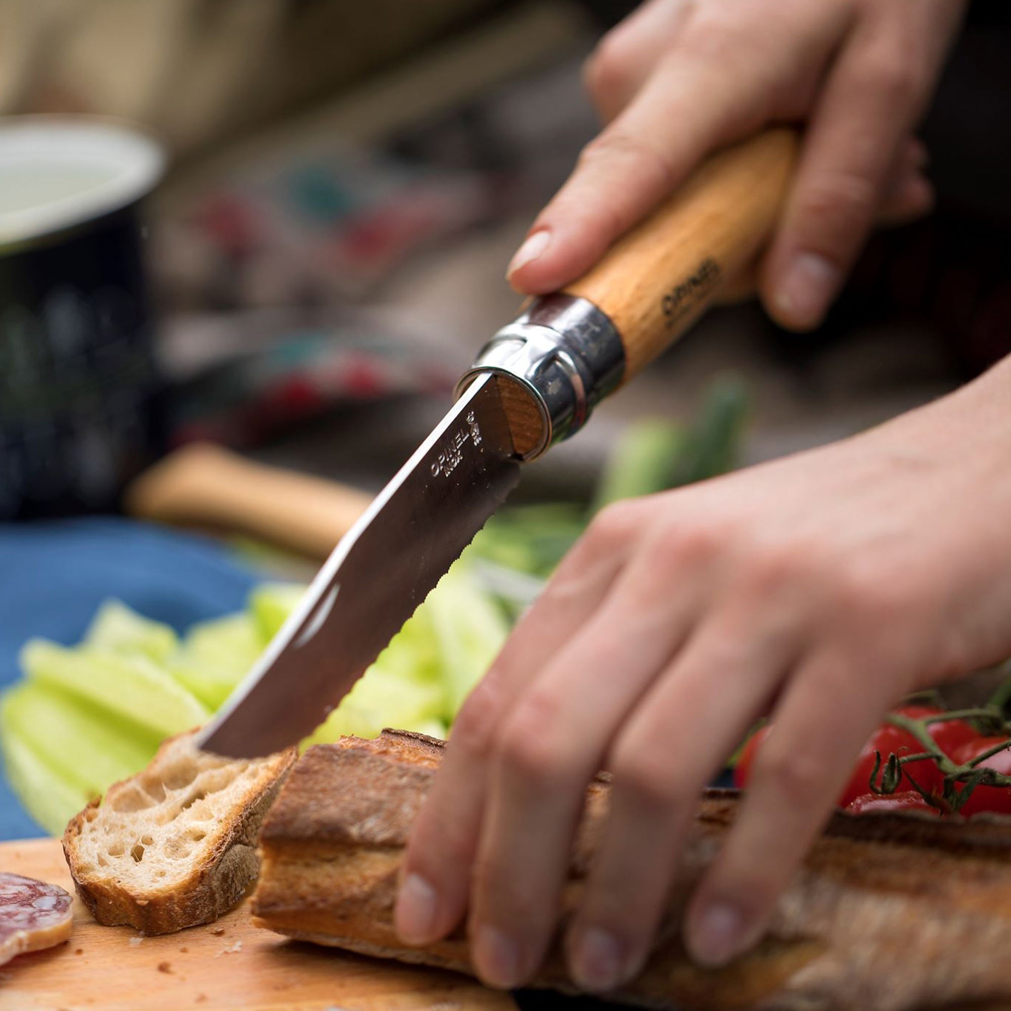 opinel-no-12-serrated-folding-knife-with-stainless-blade-and-beech-wood-handle-s image 3