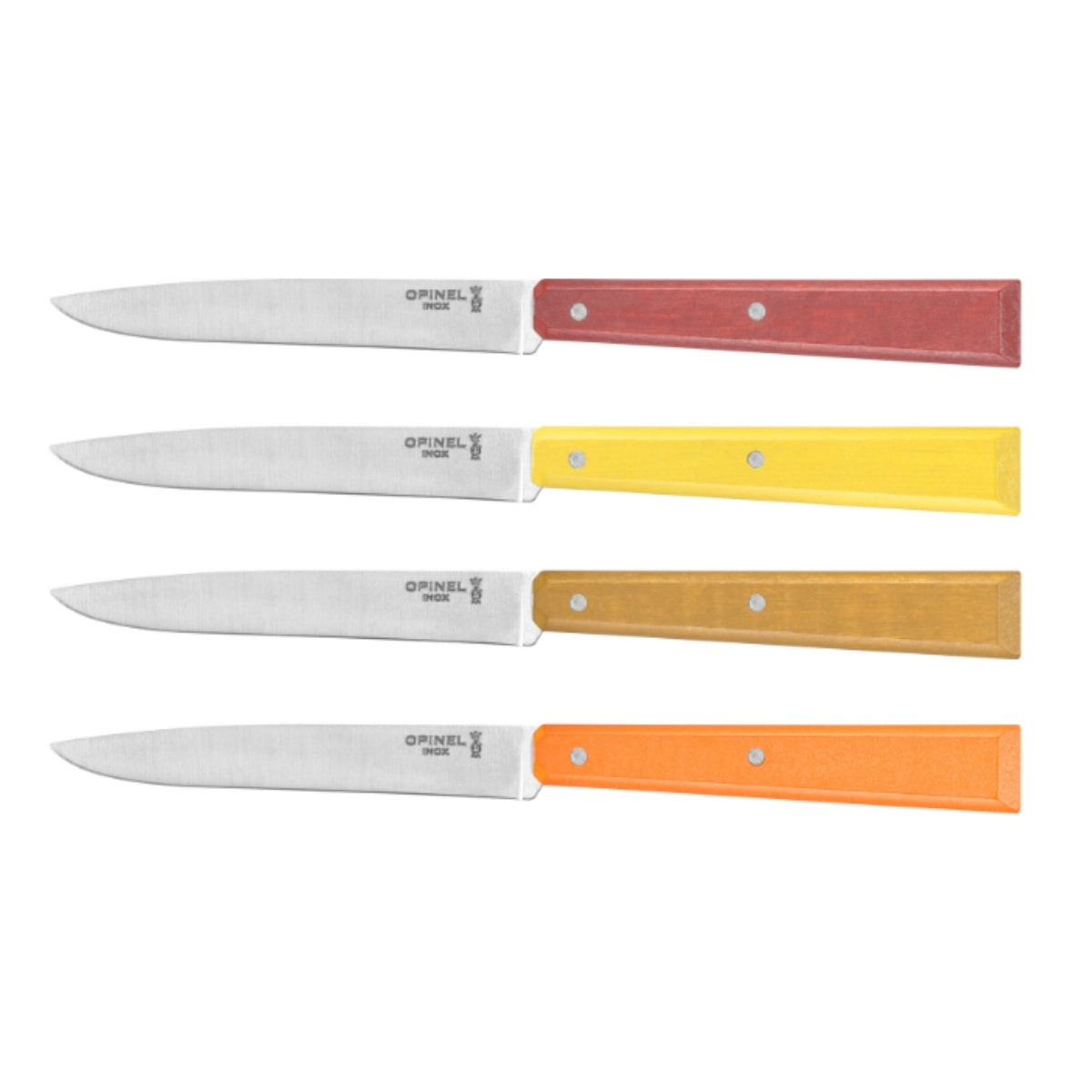 opinel-bon-app-tit-non-serrated-steak-knife-4-set-riveted-wood-handles-stainless image 2