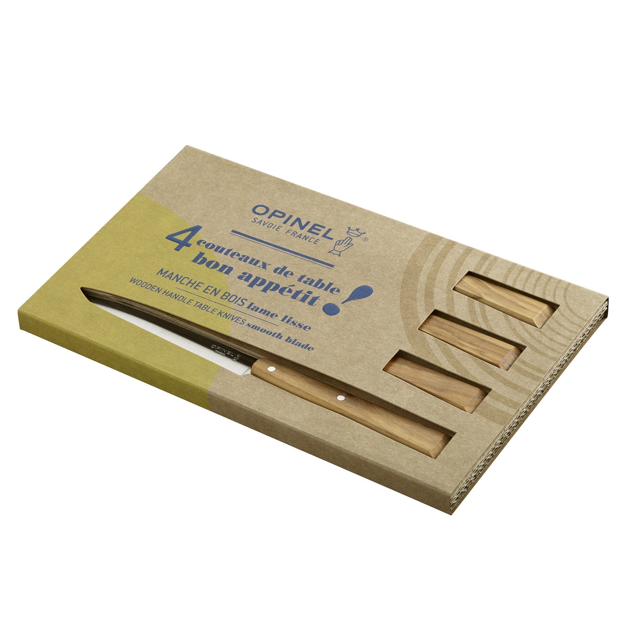 opinel-bon-app-tit-non-serrated-steak-knife-4-set-riveted-wood-handles-stainless image 5