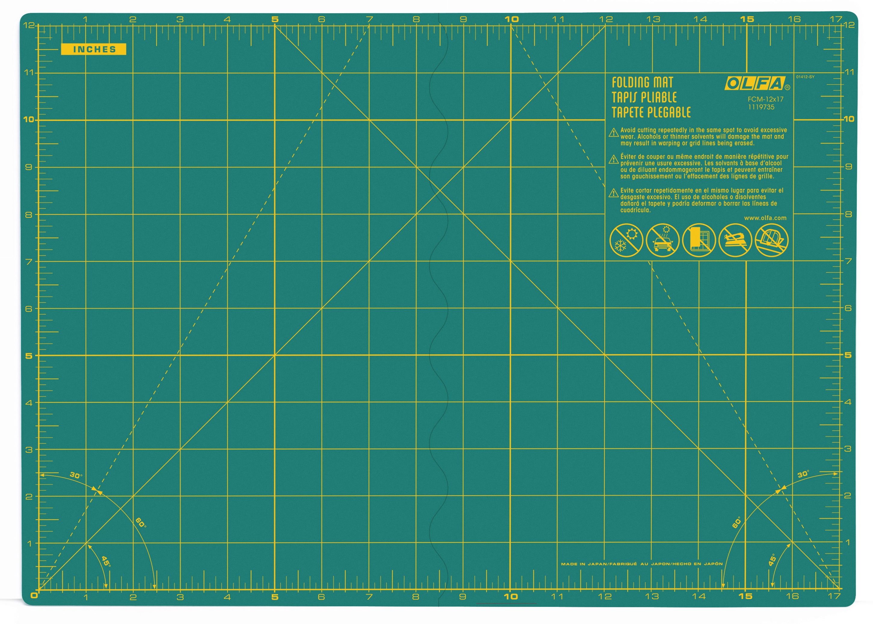 olfa-fcm-12x17-12-x-17-folding-cutting-mat-double-sided-self-healing-rotary-mat- image 4