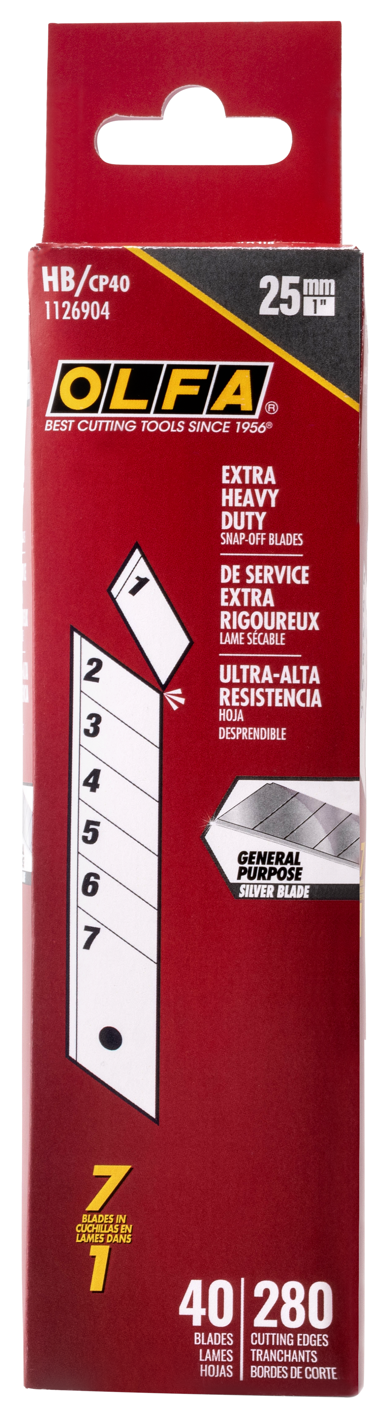 olfa-25mm-hb-silver-snap-off-blade-extra-heavy-duty-multi-pack-5-10-20-40 image 5
