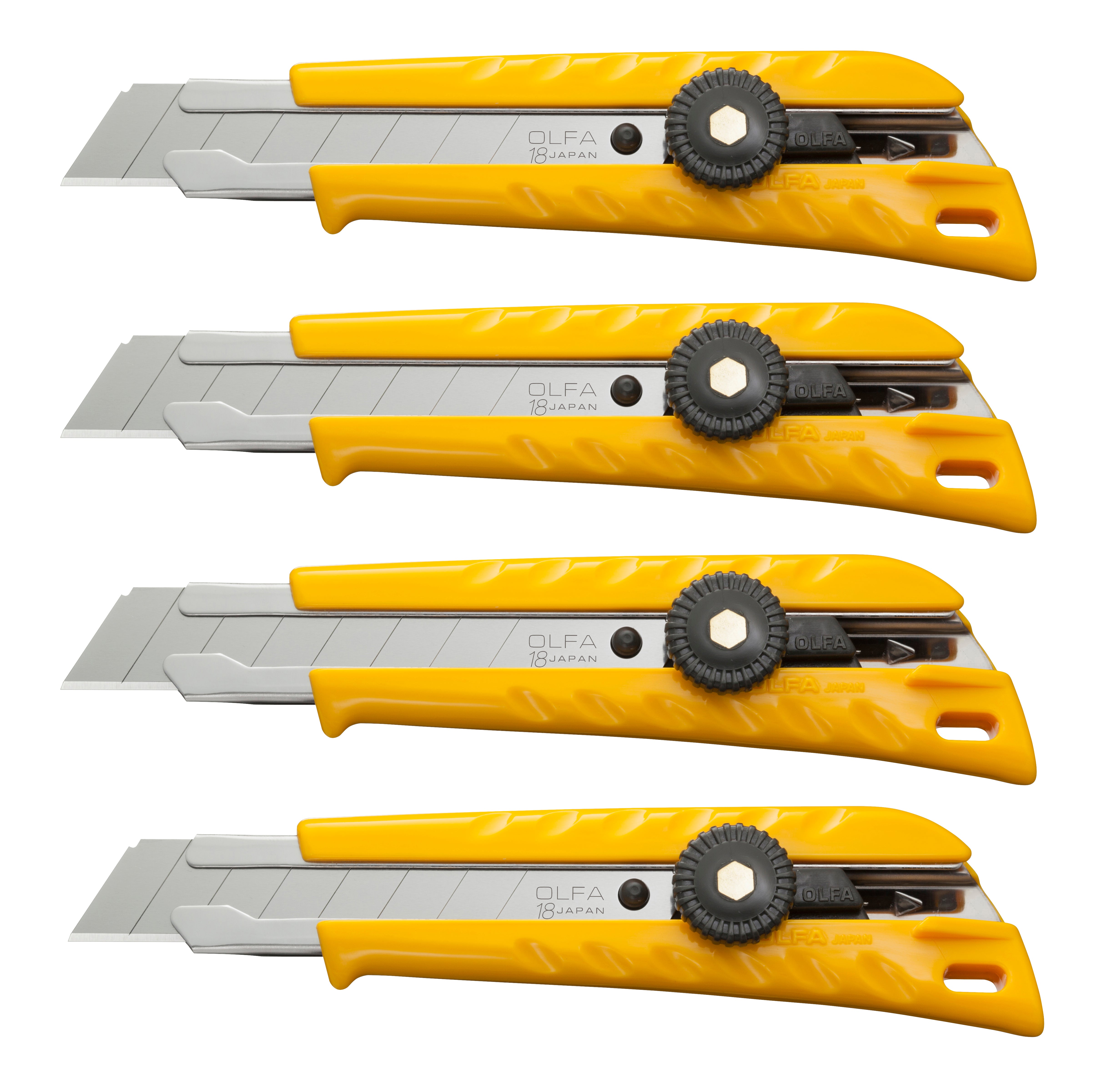 olfa-l-1-classic-18mm-heavy-duty-ratchet-lock-utility-knife-4-pack image 1